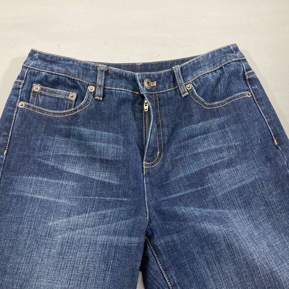 Vintage Talbots Jeans Women’s 4 Blue Denim Straight Leg Embroidered Y2K Pockets - Picture 4 of 12